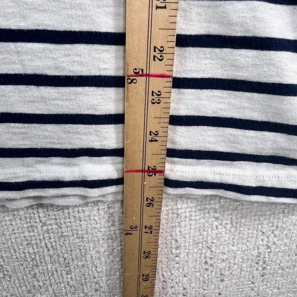 J.Crew Womens Striped Short Sleeve Knit T-Shirt Navy‎ White Large